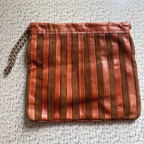 Vintage Italian suede stripe handbag - Picture 1 of 4